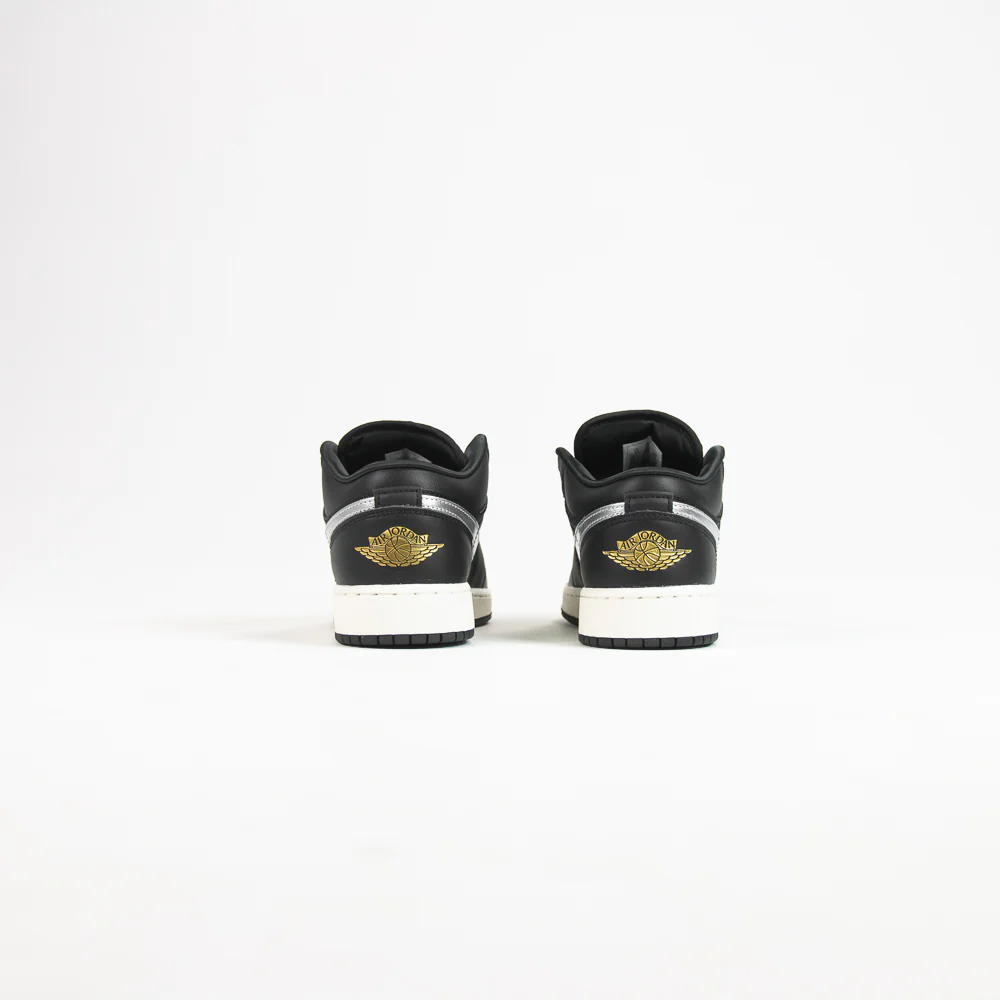 Air Jordan 1 Low SE GS (Black/Metallic Silver-Sail) - Image 3