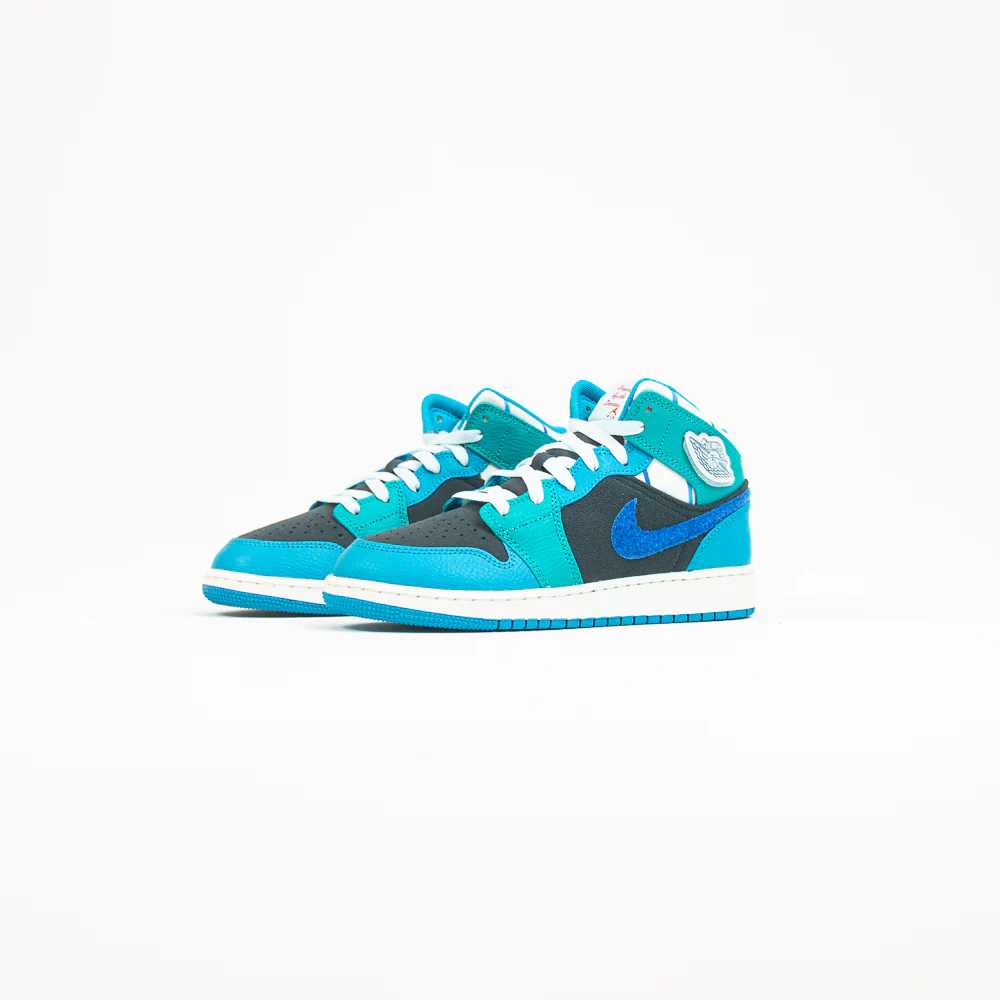 Air Jordan 1 Mid SS (GS) (Anthracite/Glacier Blue) - Image 2