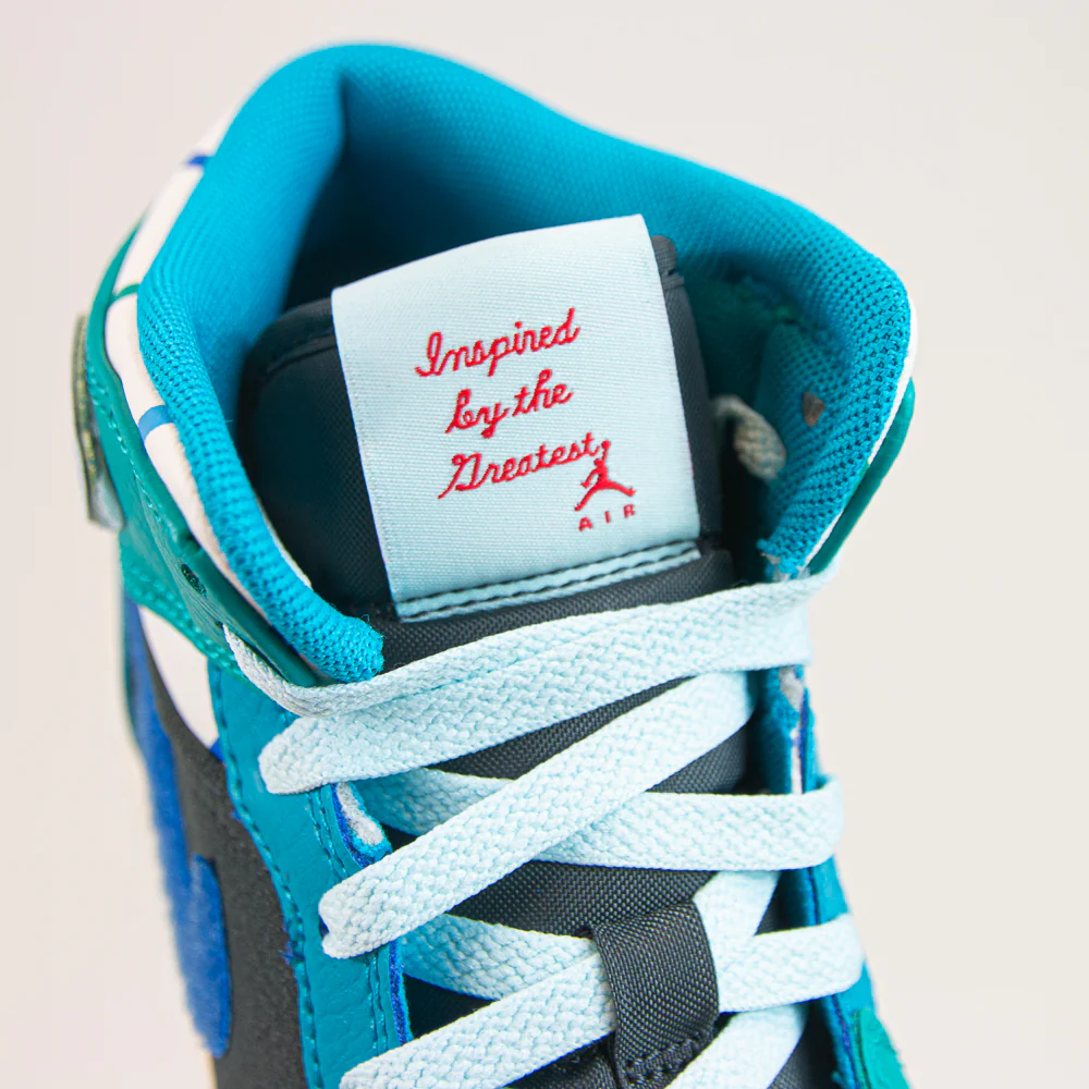Air Jordan 1 Mid SS (GS) (Anthracite/Glacier Blue) - Image 7