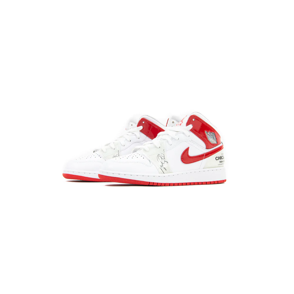 Air Jordan 1 Mid SS GS (White/University Red) - Image 2