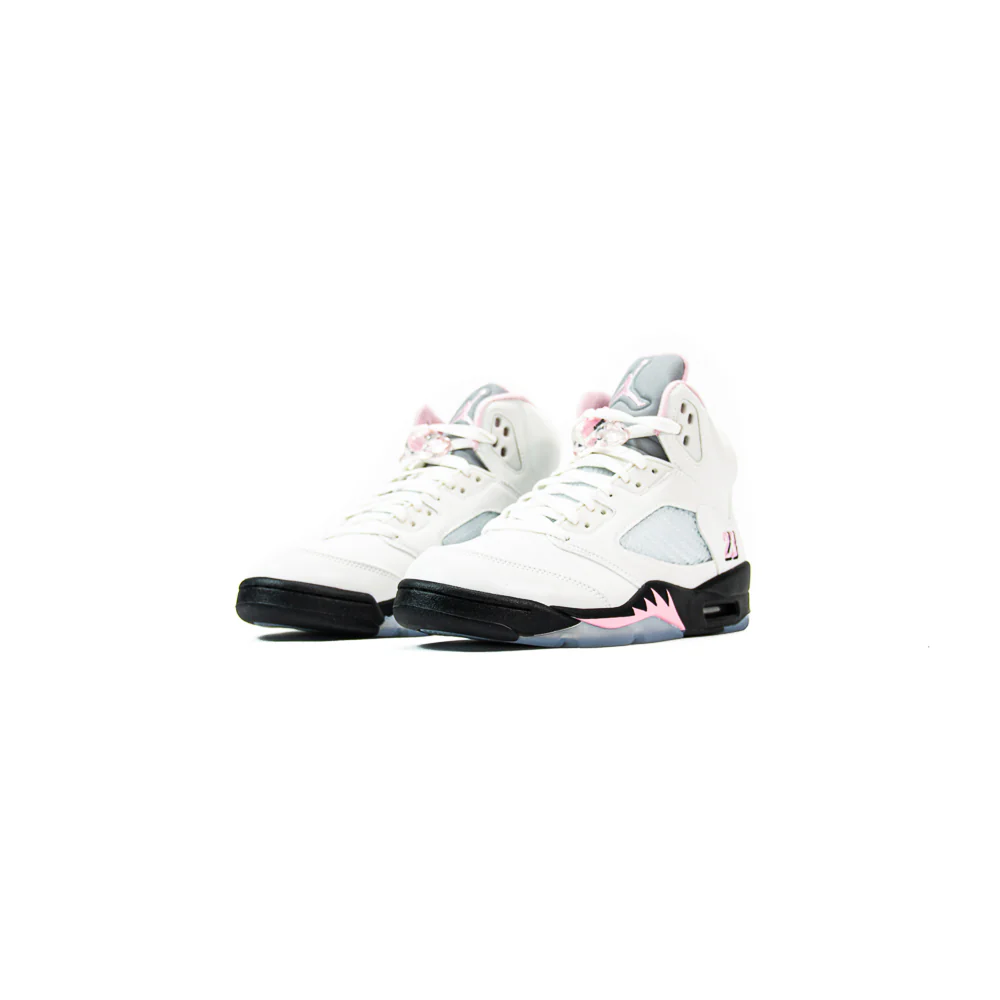 Air Jordan 5 Retro (White/Soft Pink/Black) - Image 2