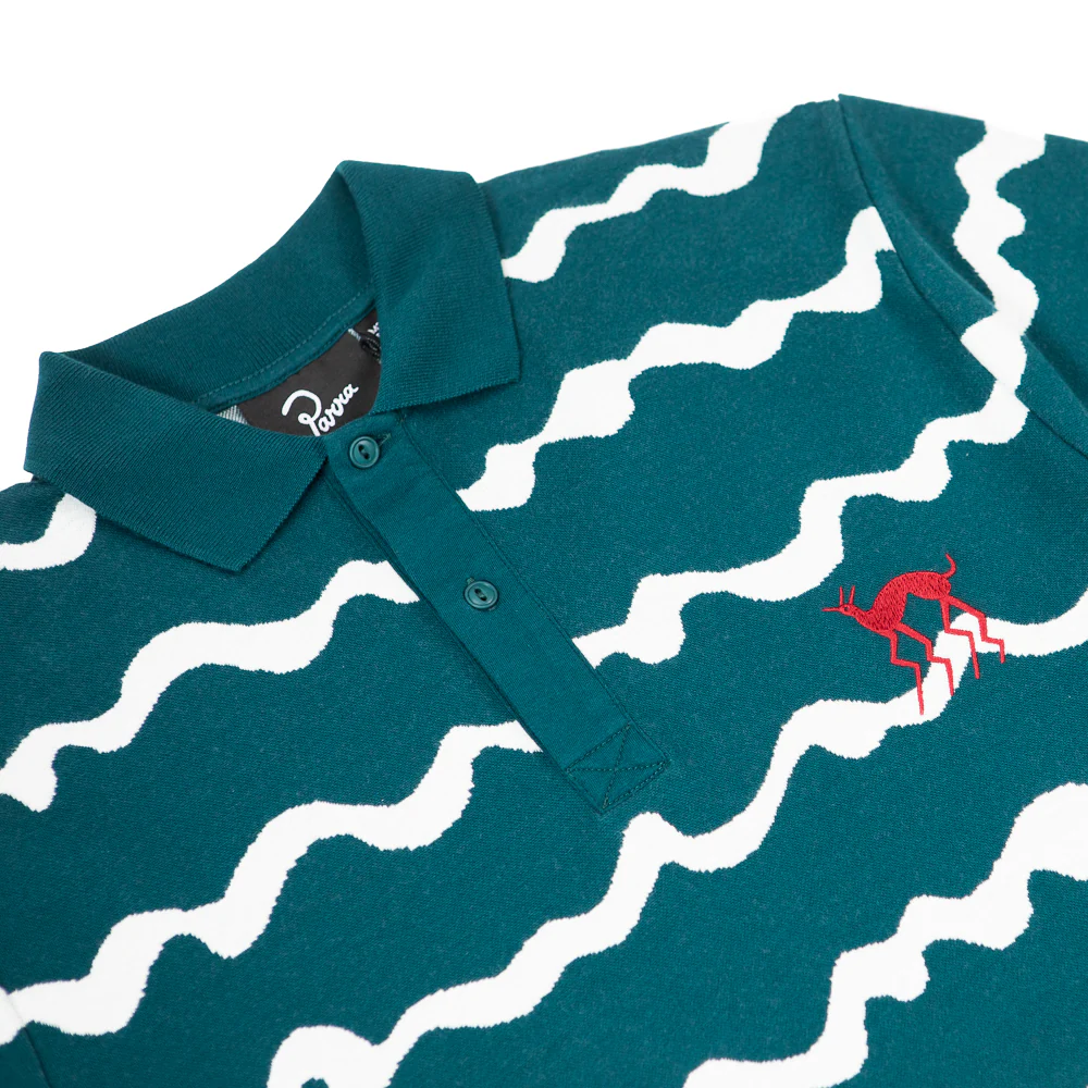 Broken Waves Polo Shirt (Pine Green) - Image 2