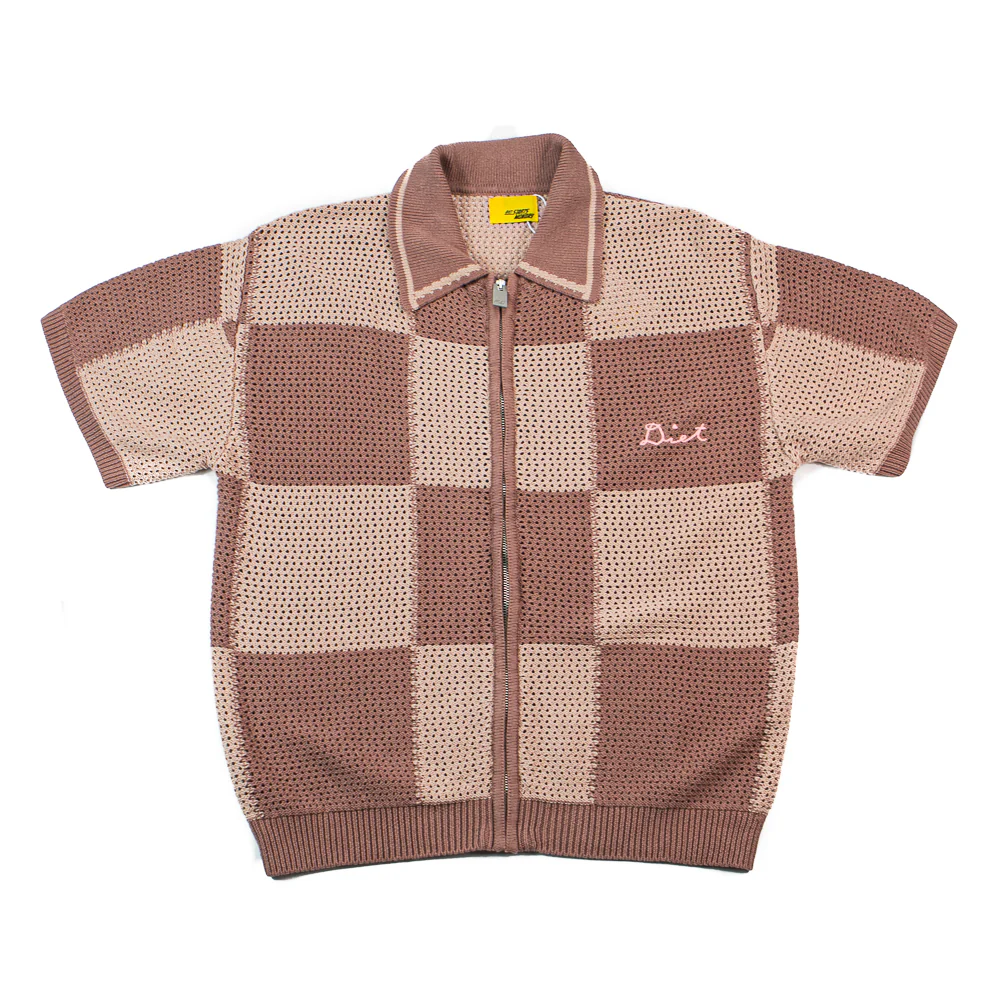Checker Crochet Shirt (Mauve)