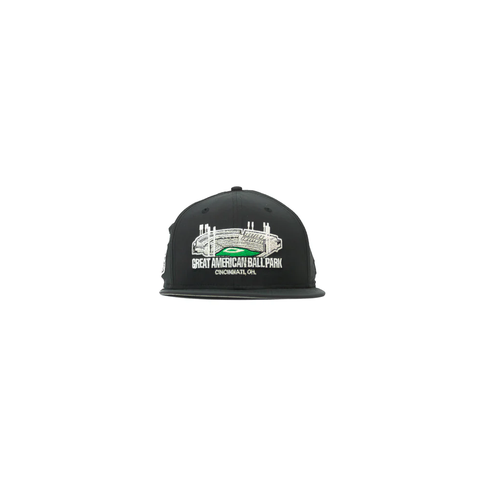 Cincinnati Reds '03 Inaugural Season GABP Fitted Cap (Black Ripstop)