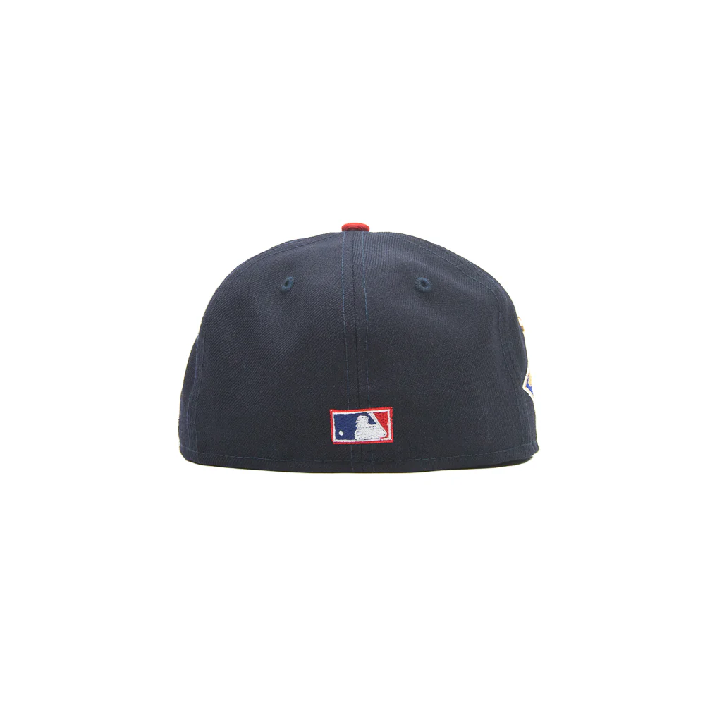 Cincinnati Reds 1940 World Series Logo History Fitted Cap (Navy/Red) - Image 2
