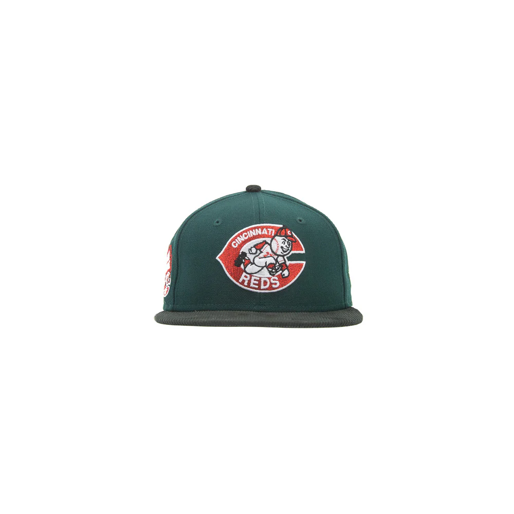 Cincinnati Reds Fitted Cap (Dark Green/Black Corduroy)