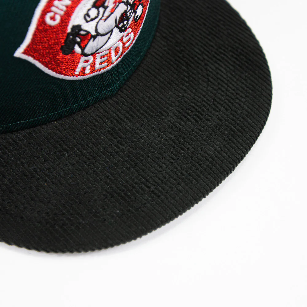 Cincinnati Reds Fitted Cap (Dark Green/Black Corduroy) - Image 5