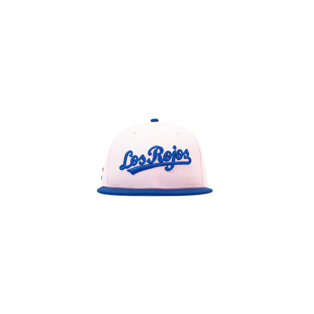 Cincinnati Reds "Los Rojos" Dominican Republic Fitted Cap (Pink/Light Royal)