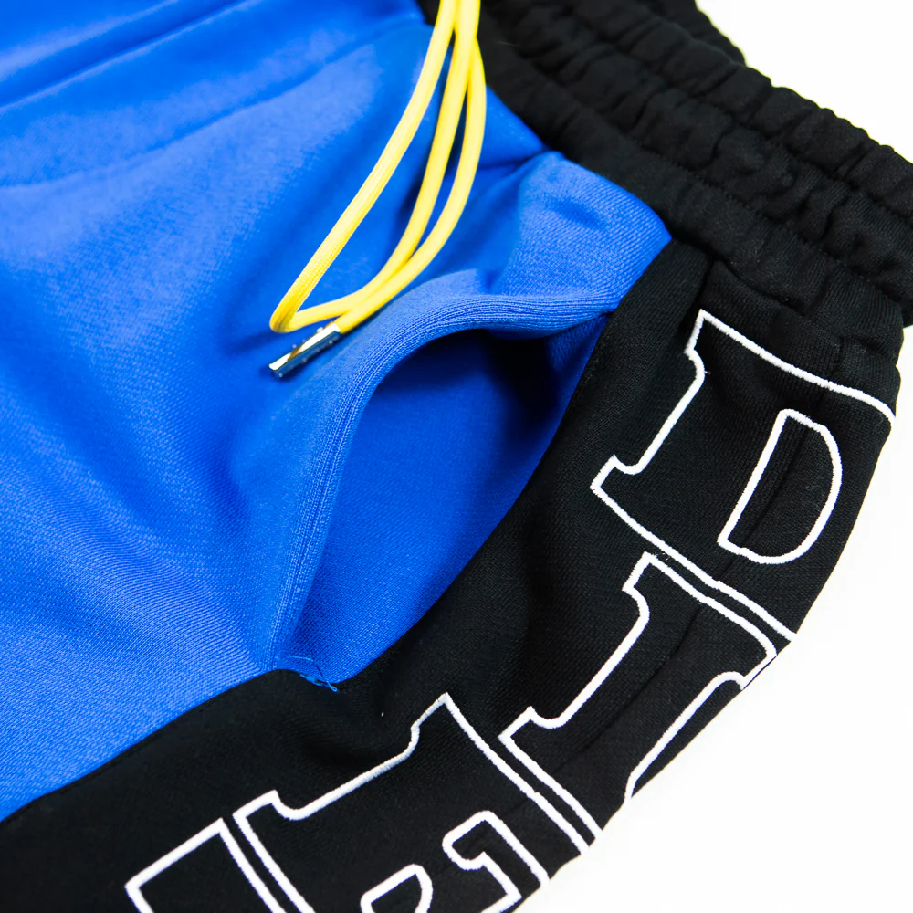 French Terry Row Shorts (Black/Blue) - Image 2