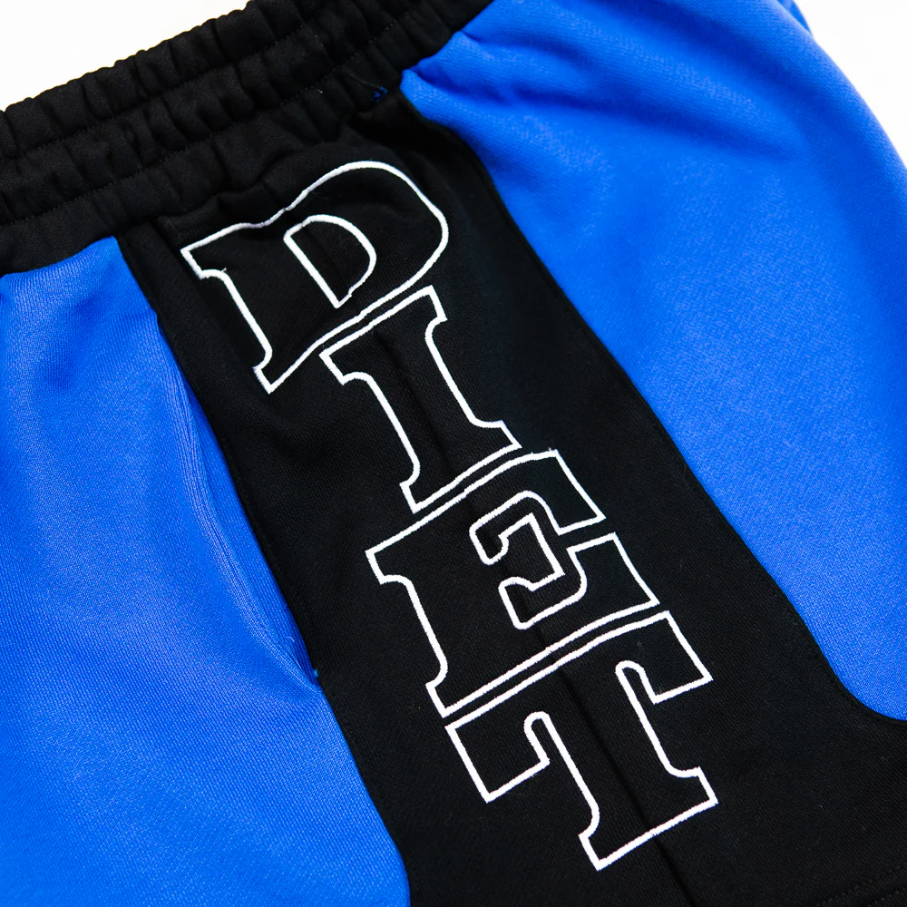 French Terry Row Shorts (Black/Blue) - Image 3