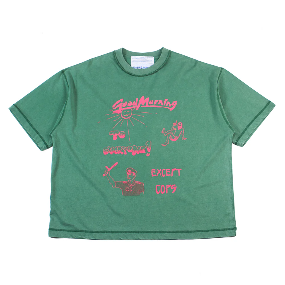 Good Morning Cops Vintage Wash Tee (Green)