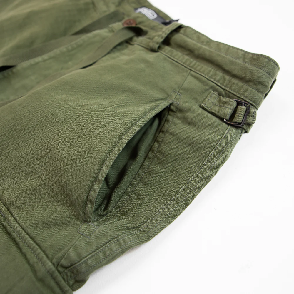 Herringbone French-Twill Cargo Pant (Nature Olive) - Image 3