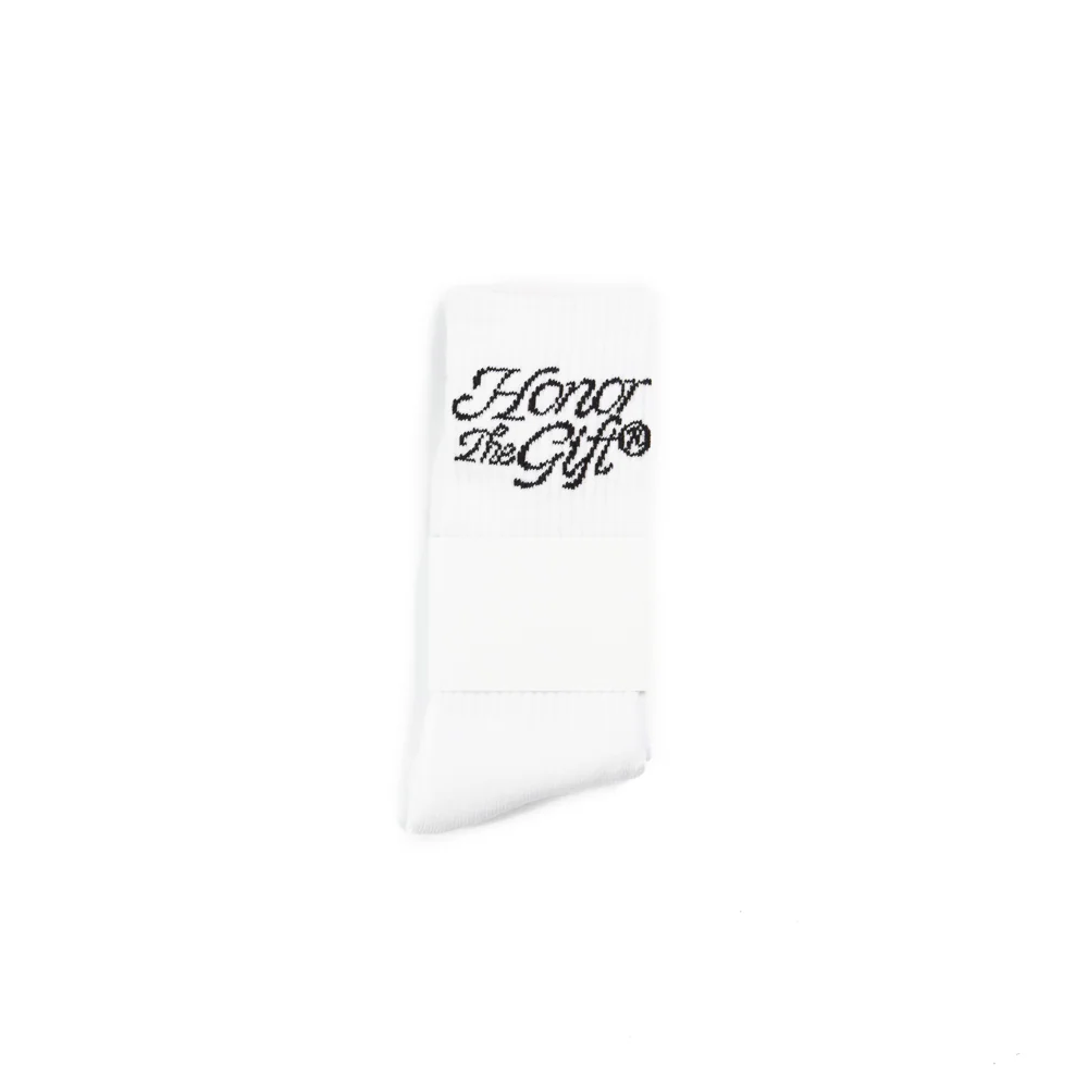 HTG Script Sock (White)