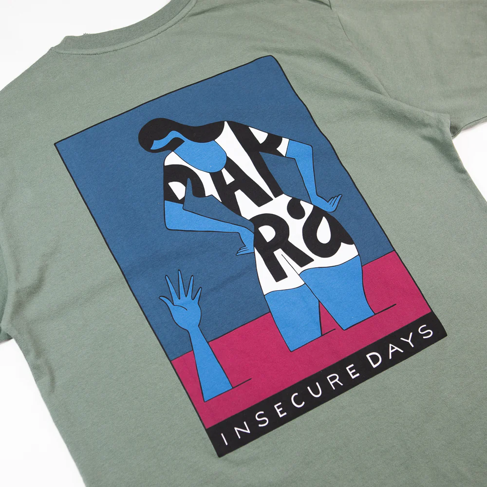 Insecure Days T-Shirt (Greyish Green) - Image 2