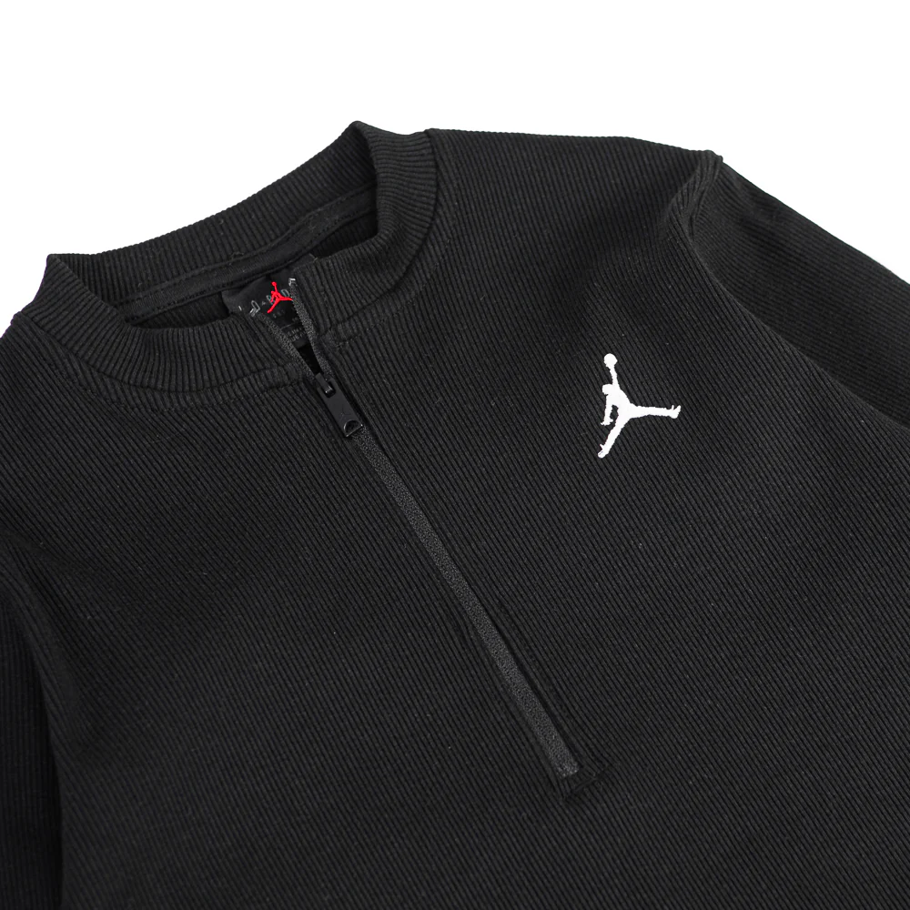 W Jordan 1/2-Zip Long-Sleeve Knit Dress (Black/White) - Image 2