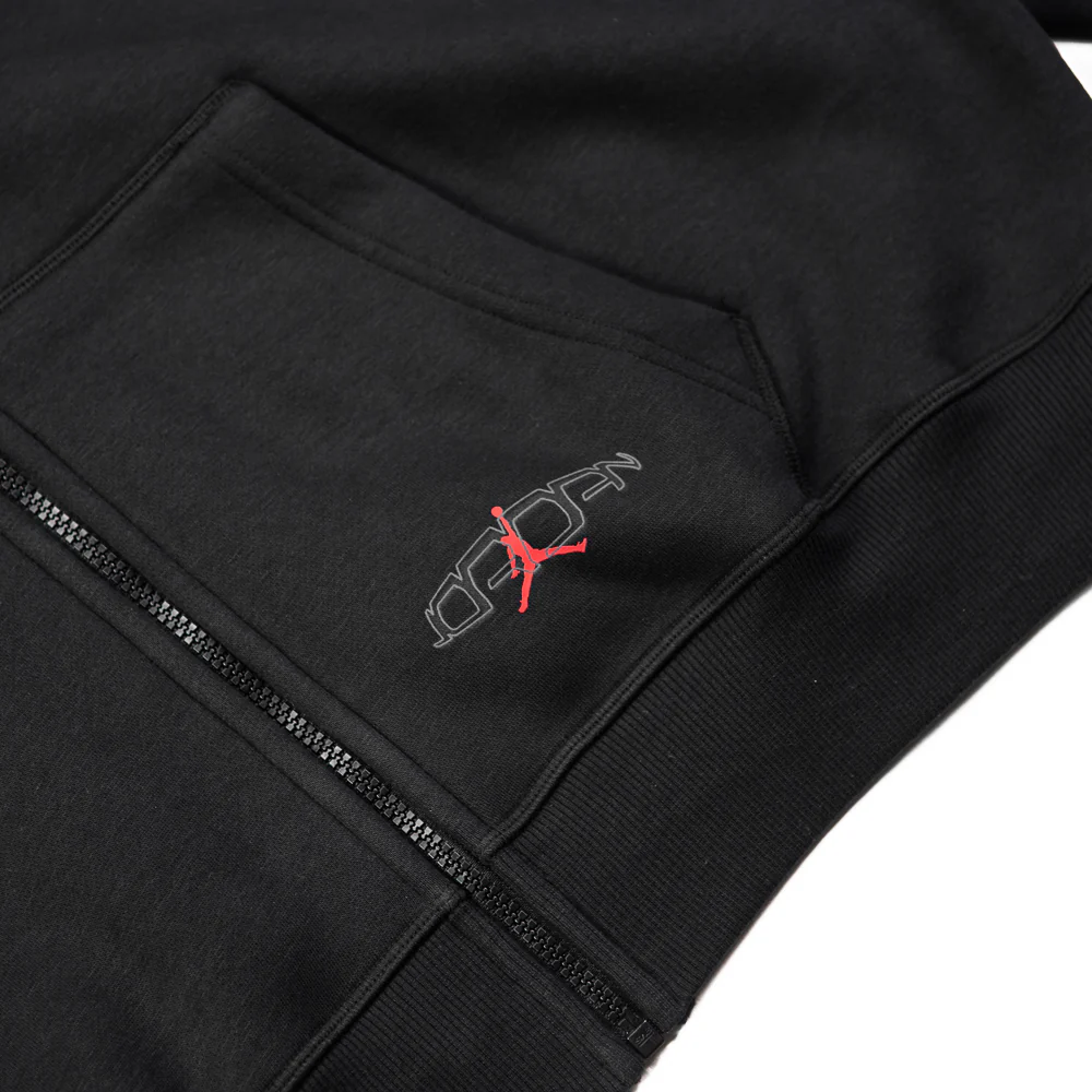 Jordan Oversized Full Zip Hoodie (Black) - Image 3