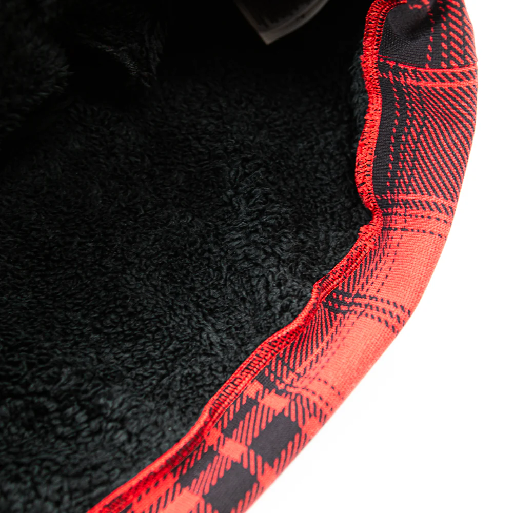 Magic Fleece Novelty Bear Hoodie Plaid (Martin Red/Multi) - Image 3