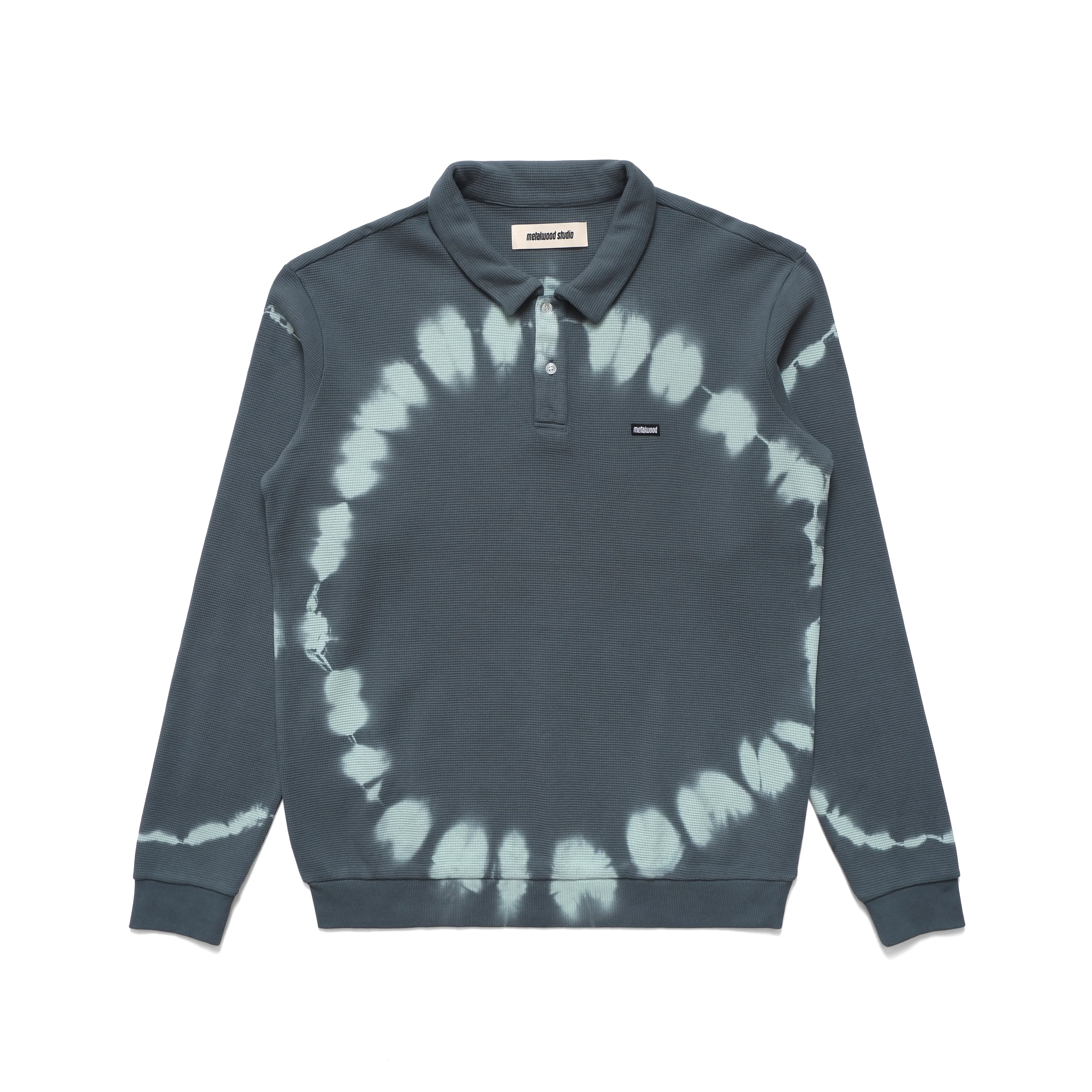 Mini Metal Logo Longsleeve Thermal Polo (Marine)