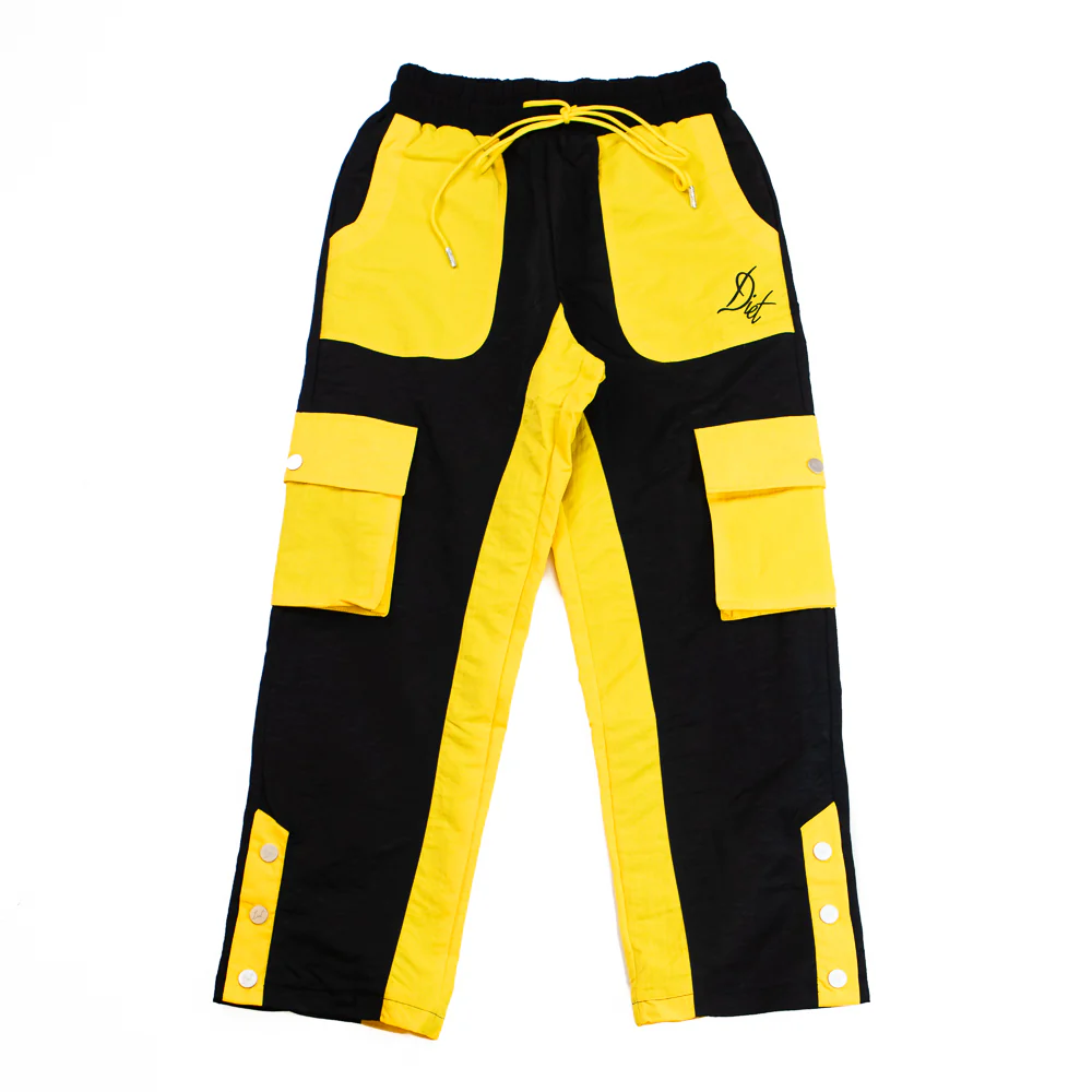 Nylon Cargo Pants (Black/Yellow)