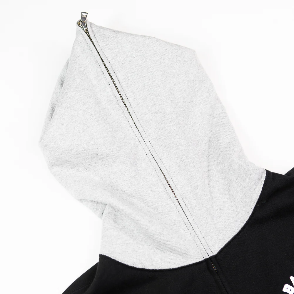 One Point College Full Zip Hoodie (Black) - Image 3