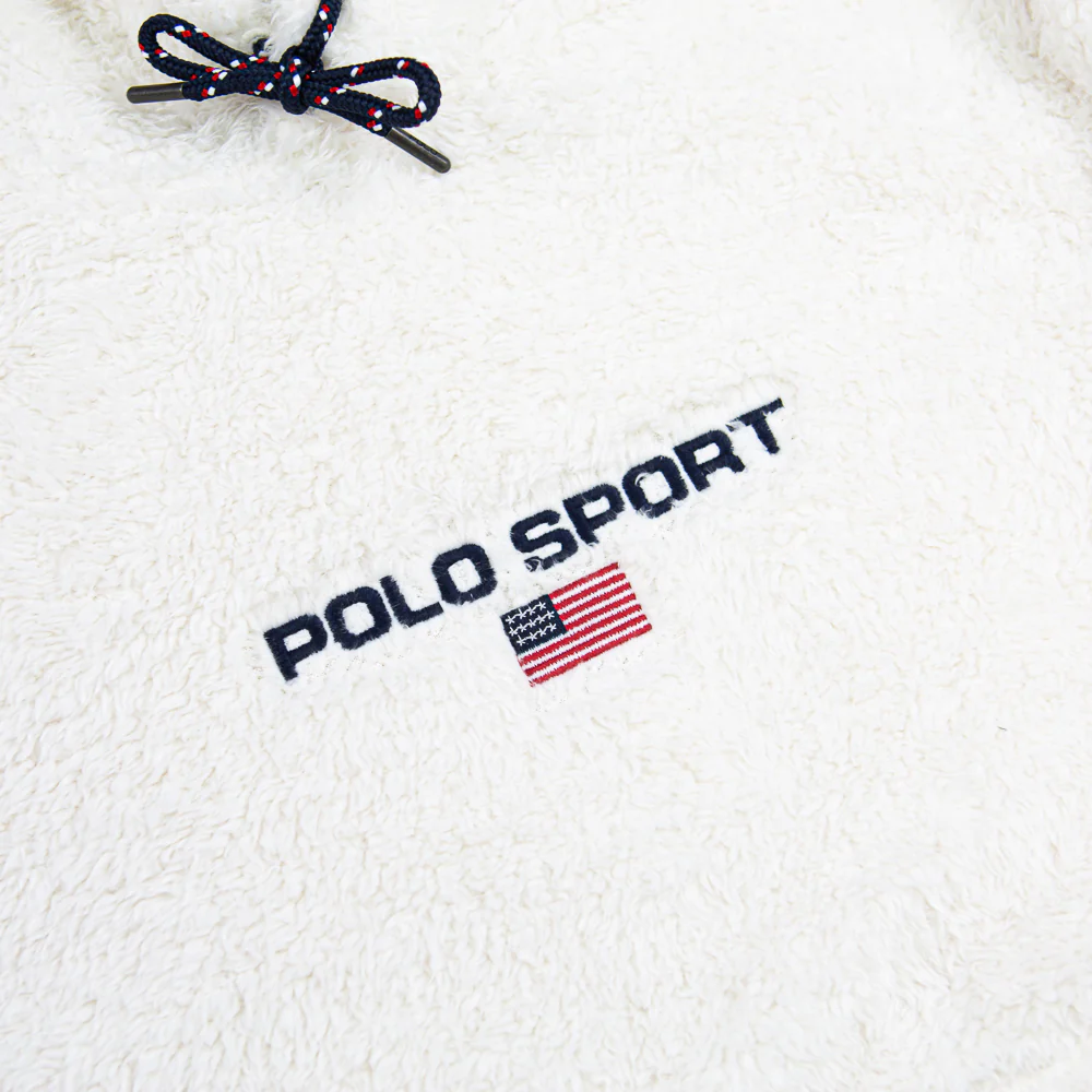 Polo Sport Teddy Fleece Hoodie (Antique White) - Image 2