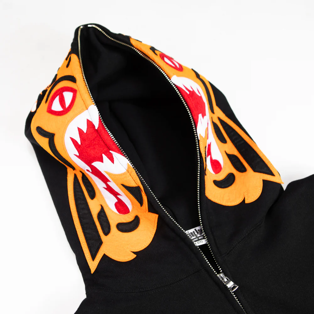 Tiger Full Zip Hoodie (Black) - Image 2