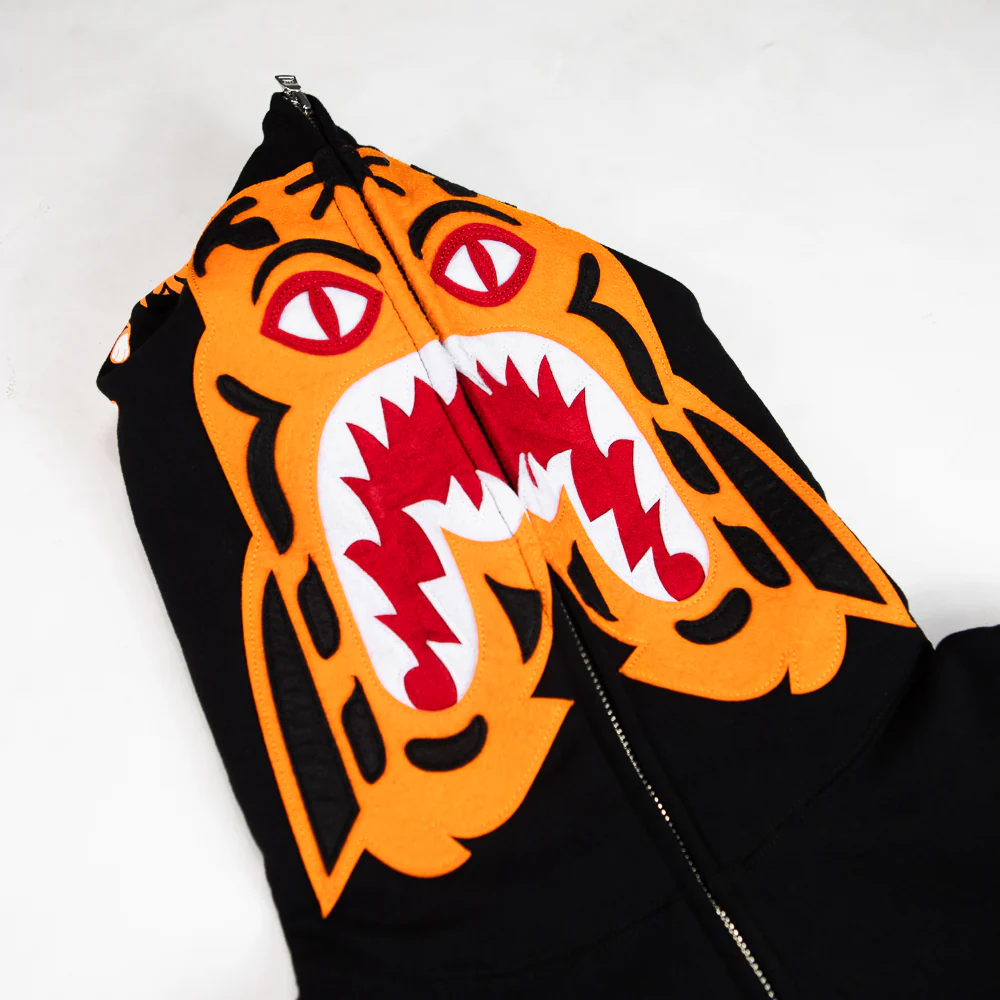 Tiger Full Zip Hoodie (Black) - Image 3