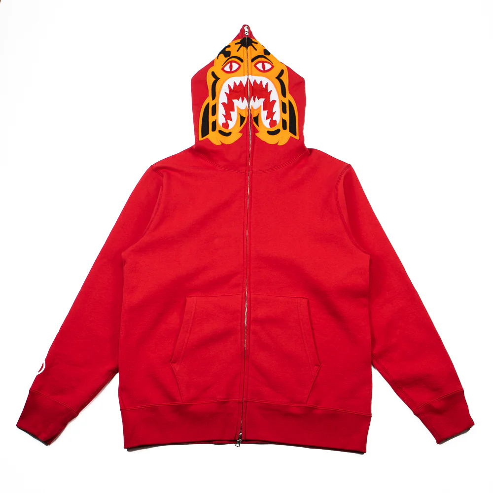 Tiger Full Zip Hoodie (Red) - Image 2