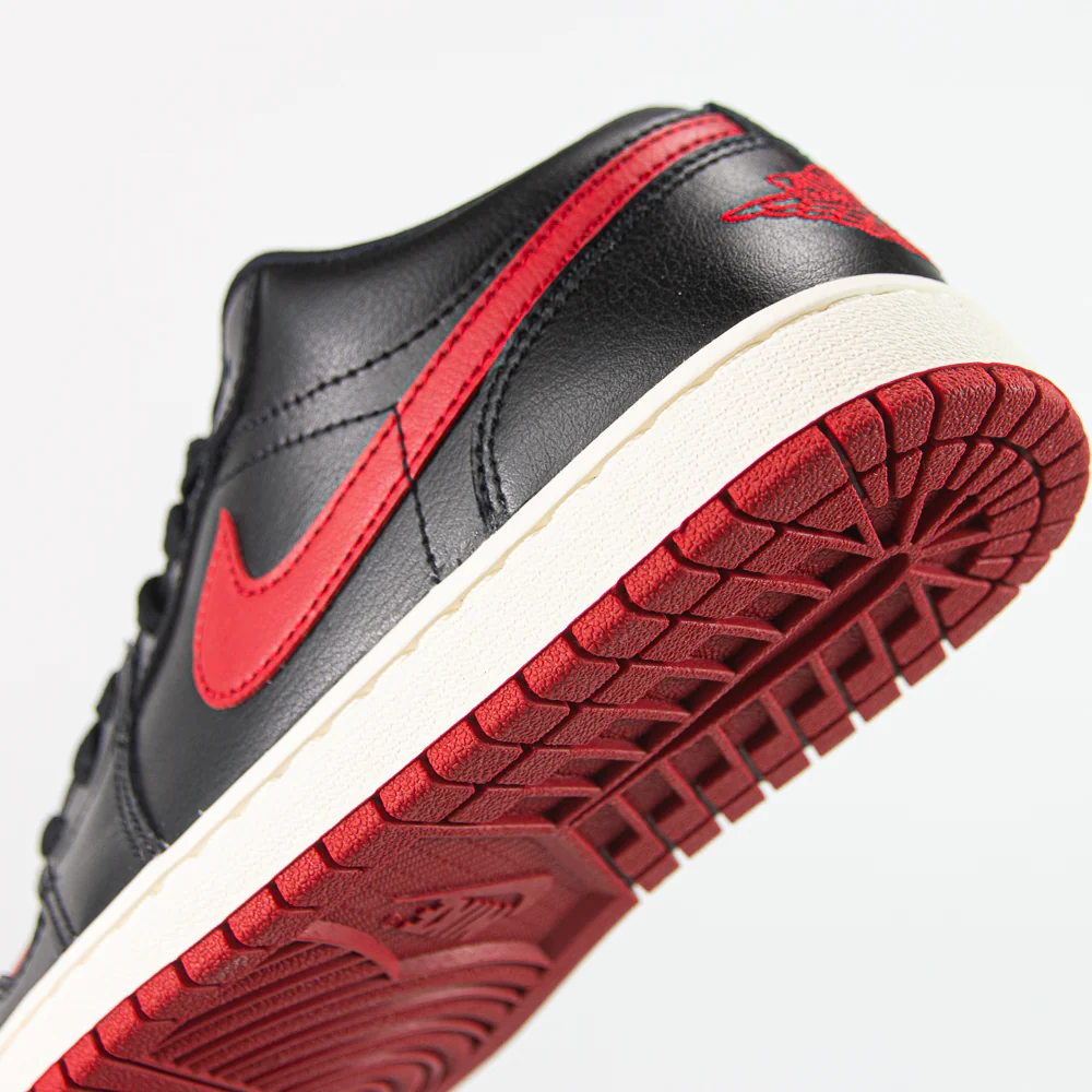Wmns Air Jordan 1 Low (Black/Gym Red-Sail) - Image 6