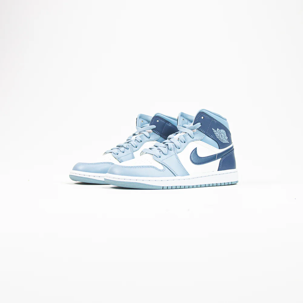 WMNS Air Jordan 1 Mid (Sail/Diffused Blue-Blue Grey) - Image 2