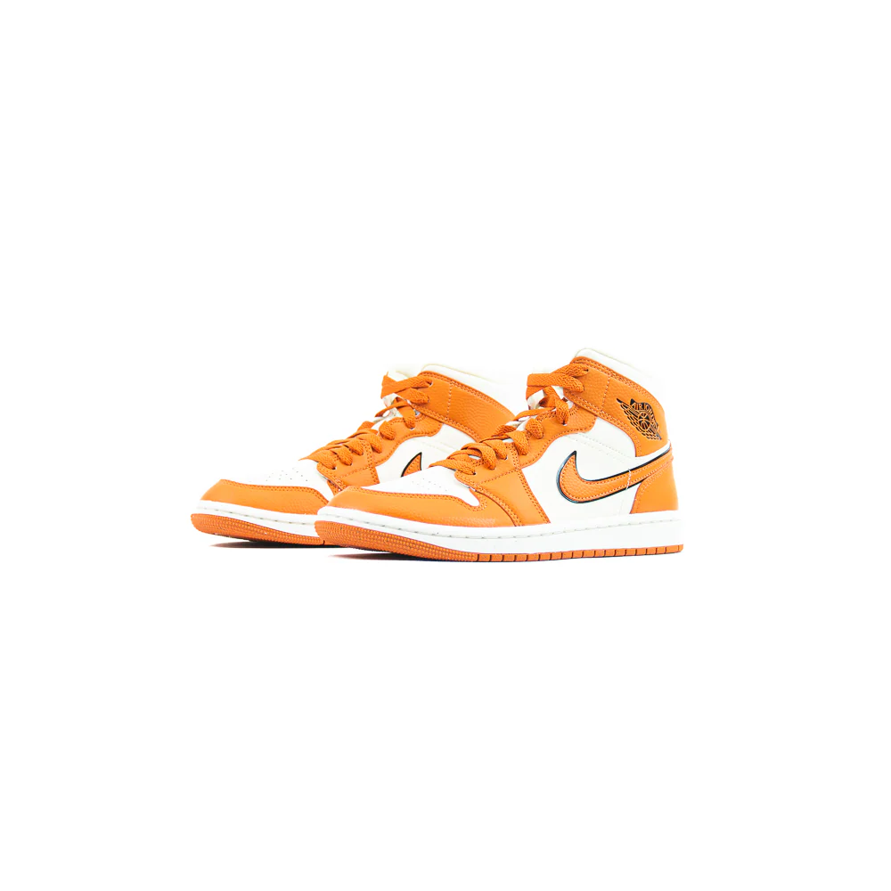 WMNS Air Jordan 1 Mid SE (Coconut Milk/Sport Spice-Black) - Image 2