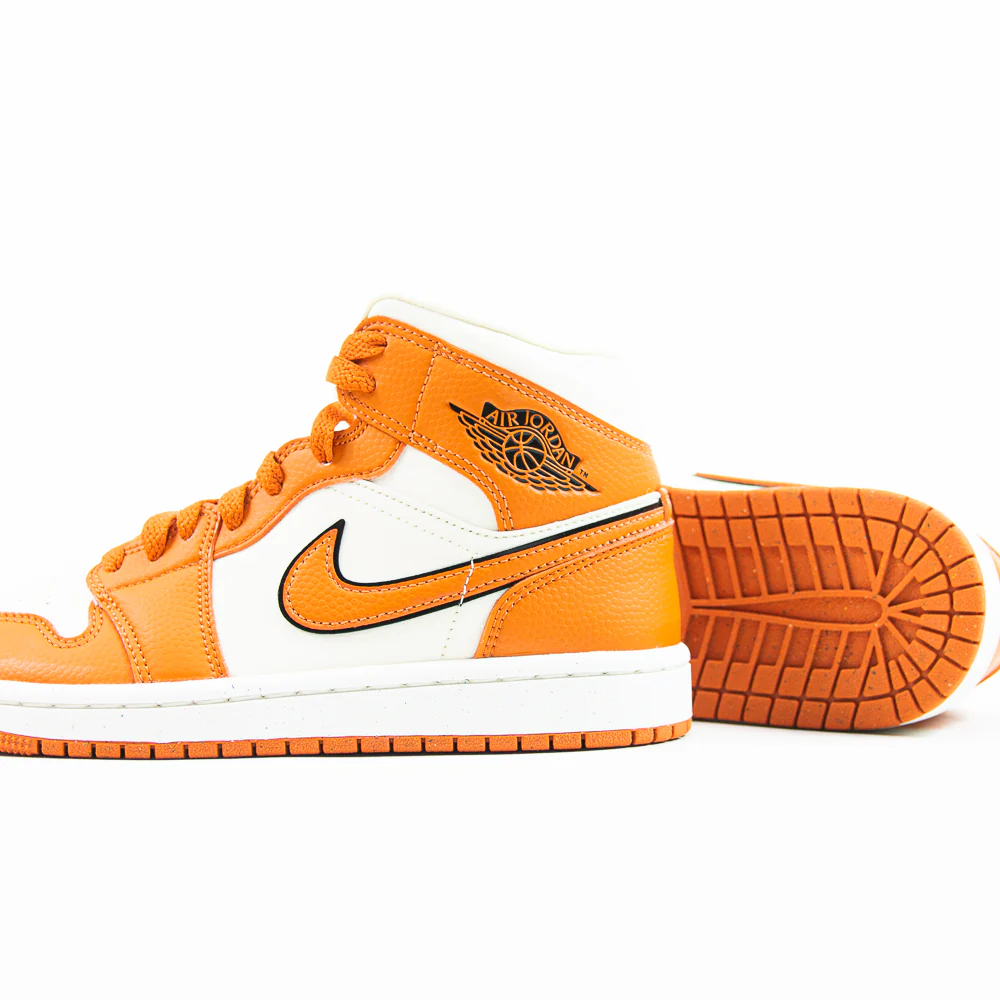 WMNS Air Jordan 1 Mid SE (Coconut Milk/Sport Spice-Black) - Image 3
