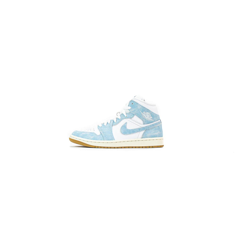Wmns Air Jordan 1 Mid SE (White/Worn Blue-Sail)